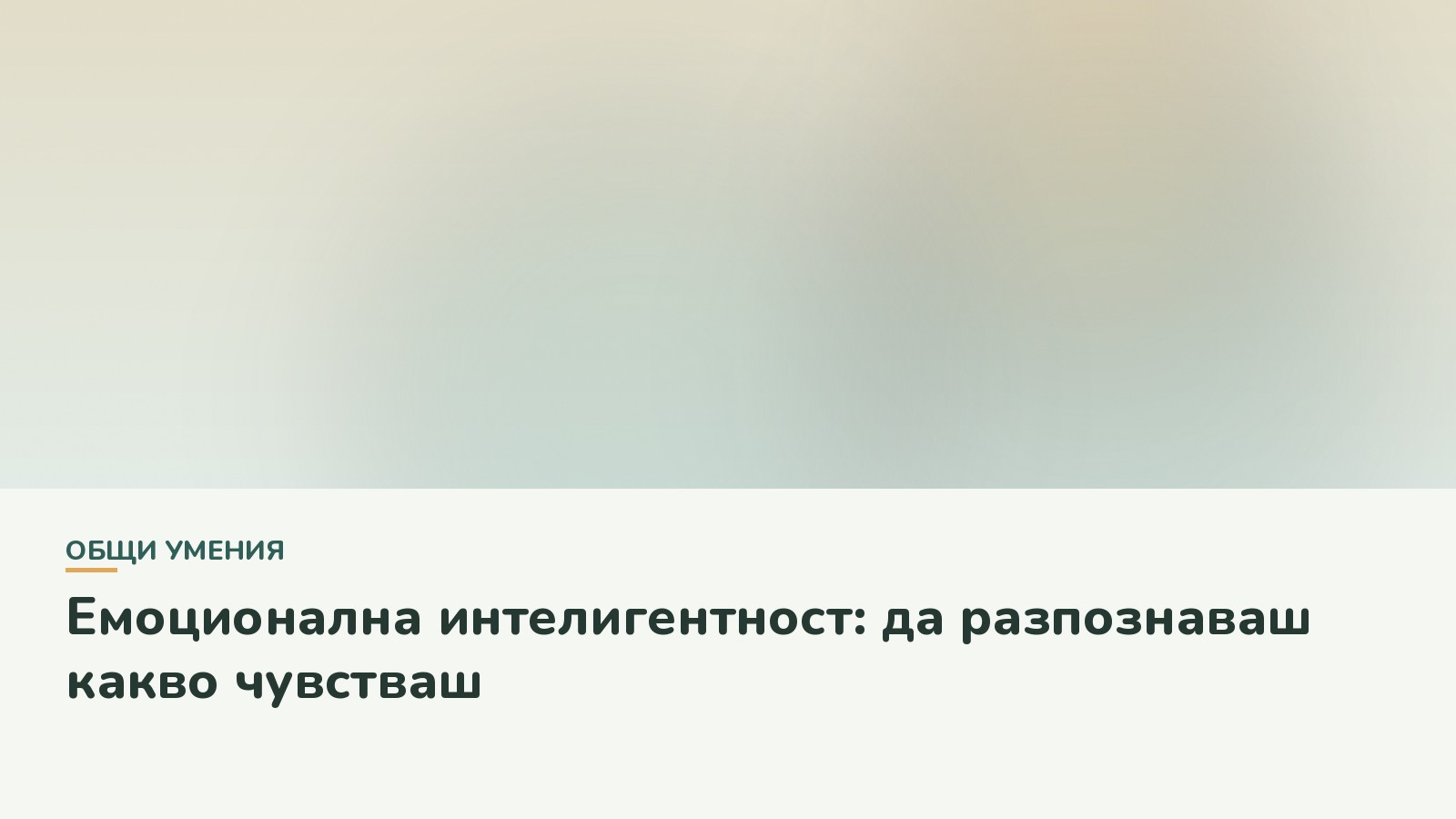 Емоционална интелигентност: да разпознаваш какво чувстваш